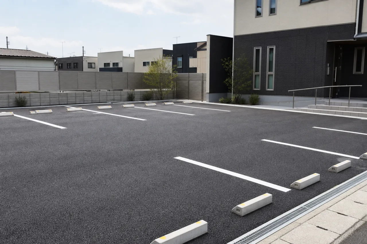 アスファルト駐車場の防水施工